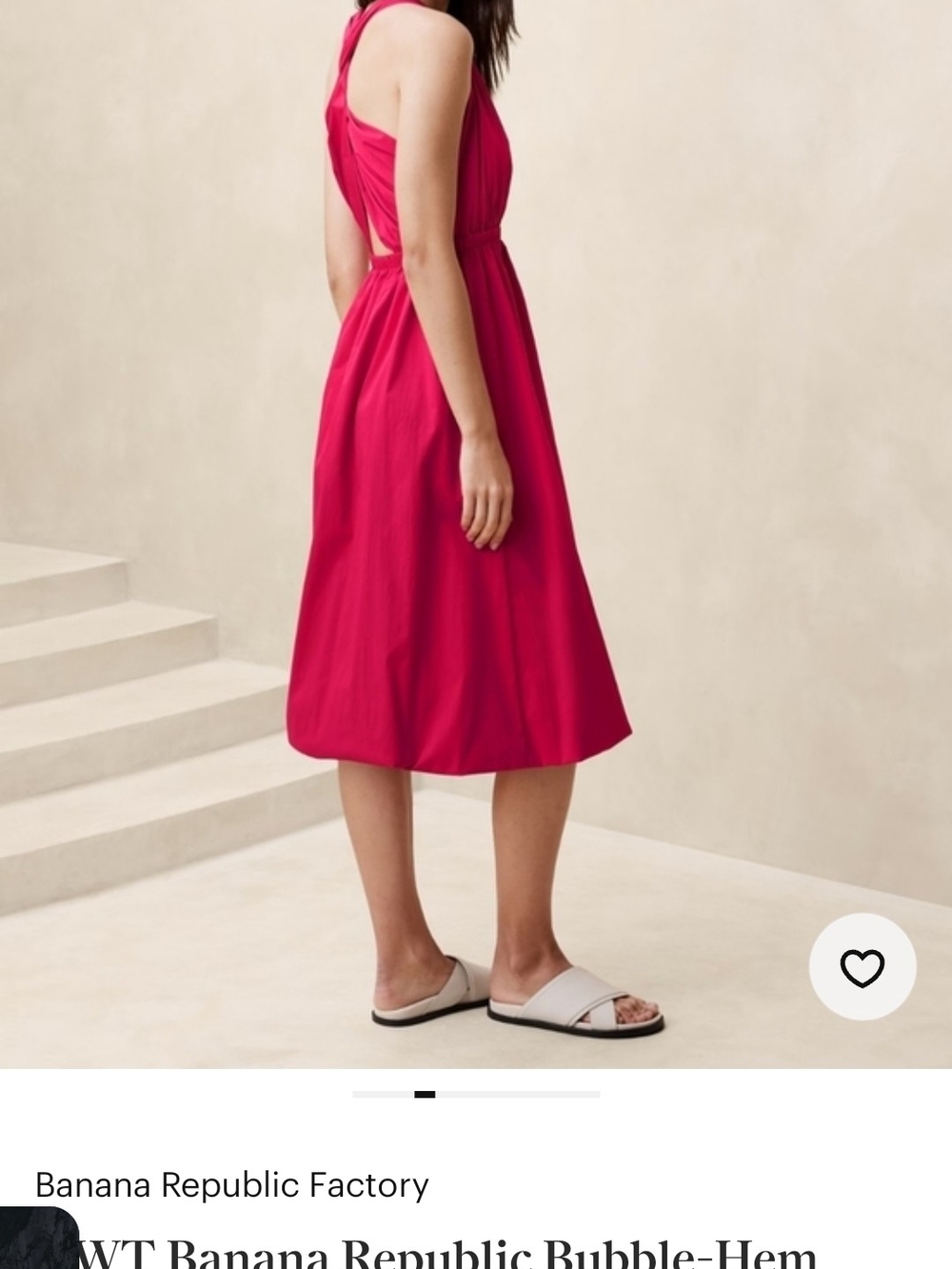 Banana Republic Factory Pink Bubble-Hem Taffeta Midi Dress – Size XL

Beautiful